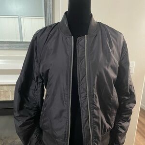 Women's Classic Black Bomber Jacket